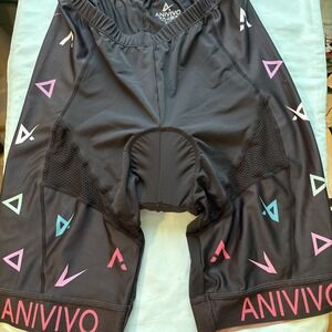 Anivivo Cycling Shorts Black Stretch Compression Padded Grippers Women 2Xl